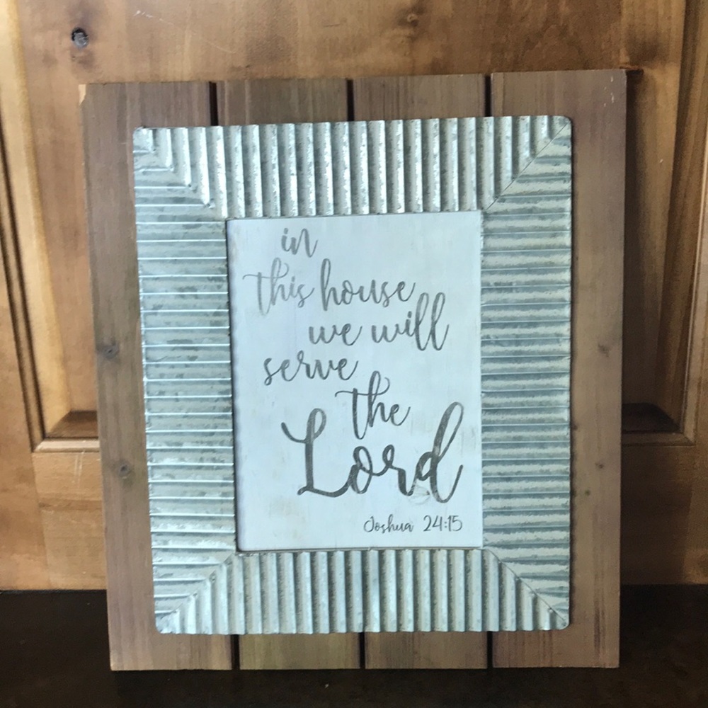 Wood and metal sign